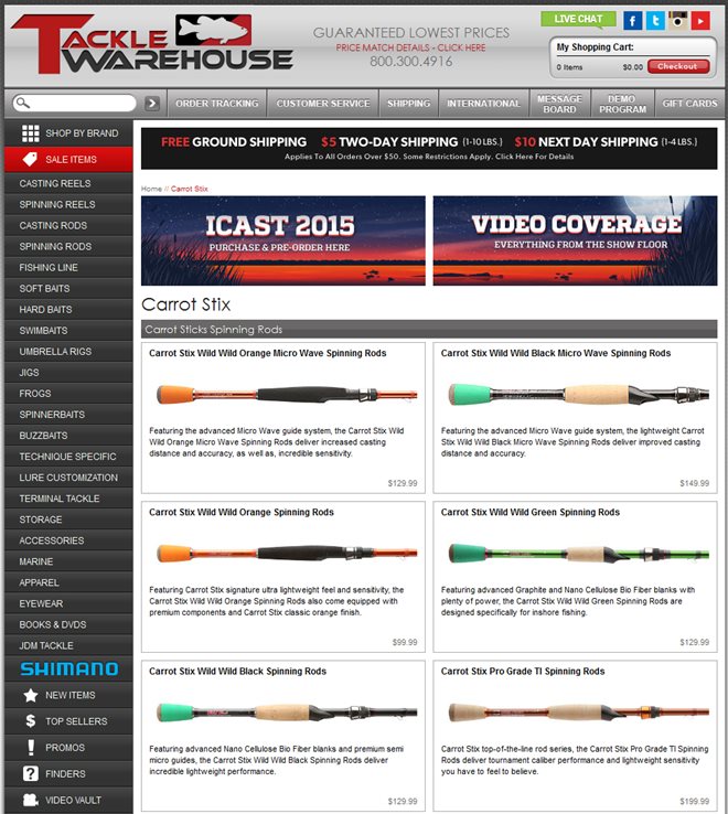 Carrot Stix is available at Tackle Warehouse
