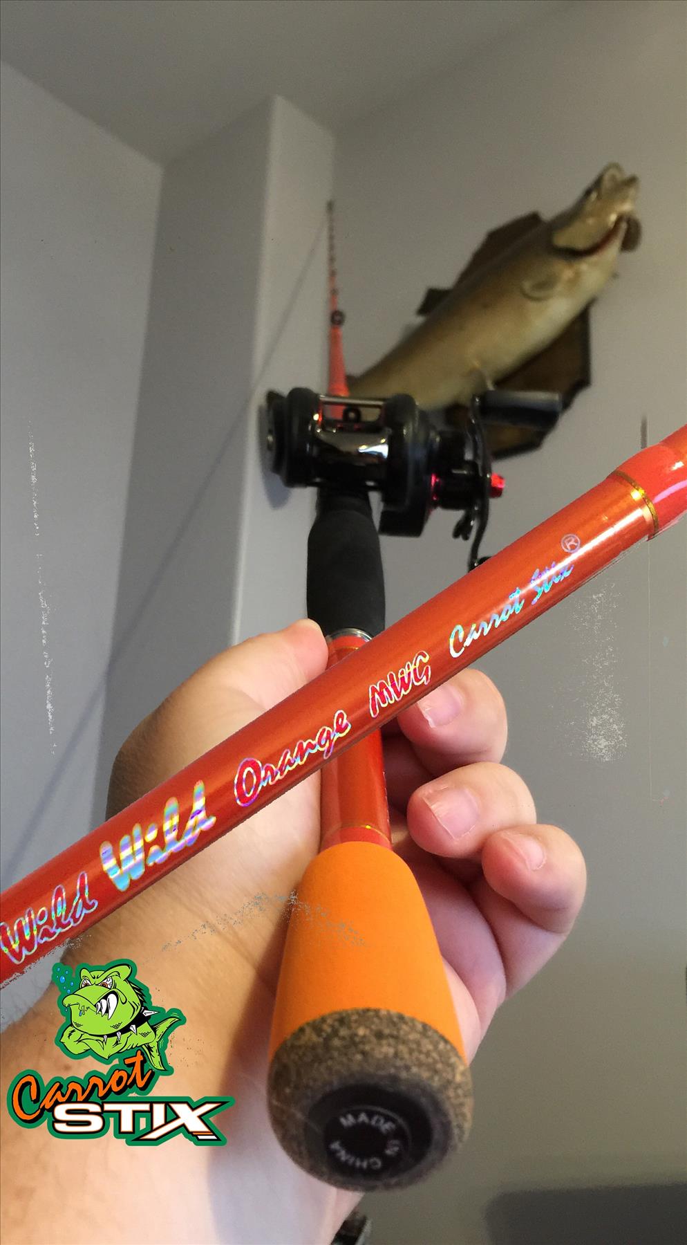 Carrot Stix CASTING 7/' MEDIUM Wild Orange PLUS w// MicroWave Guides Fishing Rod